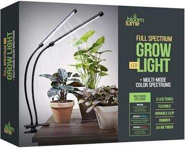 Bloom Lume LED Grow Lights for Indoor Plants Full Spectrum - Features Multi-Mode Color Spectrums, Dimmable, Auto Timer, Clip on Goosneck Plant Lamp