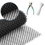 Krrooraa Garden Fencing Net_Mesh UV Stabilized, Anti Bird Net Black Color with 1 Cutter and PVC Tags are Free||3.3 x 60 Foot
