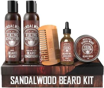 Ultimate Conditioner for Men's Beard Grooming - Softens, Smoothes and Soothes Beard Itch- Contains Wash, Conditioner, Oil, Balm and Comb- Sandalwood Scent