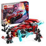 LEGO 76244 Marvel Miles Morales vs. Morbius, Spider-Man Building Toy for Boys and Girls with Race Car and Minifigures, Adventures in the Spiderverse Set