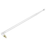 sourcingmap 4 Section Telescopic Antenna, 190-600mm TV Radio Telescoping Antenna Aerial Stereo Receiver, Stainless Steel Replacement for RC Controller FM AM Portable Radio, 1pcs Silver