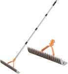 DigiGlow 62" Thatch Rake, 15-Inch Wide Lawn Thatching Rake for Cleaning Dead Grass, 11 Curved Steel Tines Double-Sided Dethatching Rake for Garden, Lawn, Yard Fertilizing Reseeding Cultivator