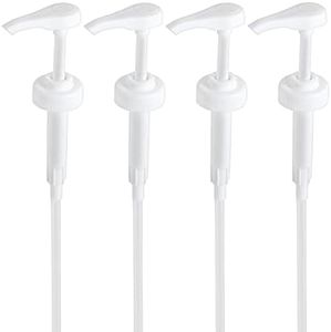 4 Packs Gallon Pump Dispenser, Leak Proof Dispenser for Hand Soap, Laundry Detergent, Sanitizer, Shampoo - 128 OZ Capacity - 38/400 Plastic Gallon Pump Dispenser for Household & Commercial