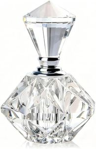 H&D HYALINE & DORA Clear Carved Crystal Empty Mini Refillable Perfume Bottle