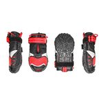 Kurgo Blaze Cross Dog Shoes, All Season Boots for Dogs, Water-Resistant, Anti-Slip Soles, Small-Chili Red/Black