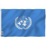 ANLEY Fly Breeze 3x5 Foot United Nations Flag - Vivid Color and UV Fade Resistant - Canvas Header and Double Stitched - UN International Flags Polyester with Brass Grommets 3 X 5 Ft