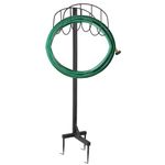 LooKu Garden Hose Holder Outdoor Water Hose Stand Holder 43 Inch Height Free Standing Ground Hose Hanger for Yard Organizer