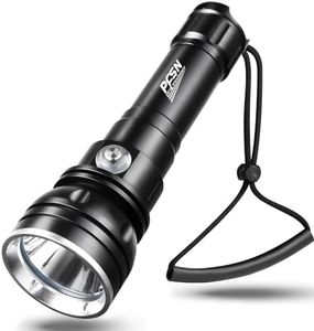 Scuba Dive Light Diving Flashlight - PFSN 3000 Lumens Underwater Flashlight 150m Waterproof, 400m Long Throw Spot & Wide Beam Diving Light, Best Rechargeable Dive Torch for Diver Snorkeling, Caving