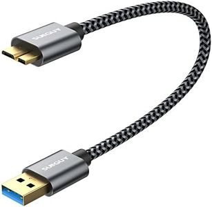 SUNGUY Micro cavo di ricarica USB 3.0, cavo da 0.3M 5Gbps da USB A a Micro USB per hard disk per Seagate, Toshiba Canvio, Western Digital (WD), My Passport ed Elements