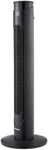 Dimplex DXACF Tower Fan, Silent Cooling with Remote, 3 Speeds, 4 Modes, LED Display, 65° Oscillation, Room Temp Display, Sleep Timer, Quiet Bladeless Fan for Bedroom, Office – Anthracite