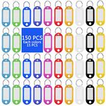 150 Pcs Plastic Key Tags key labels Keychain Tags Key Tags Assorted Color ID Label Tags Luggage Tags with Split Ring Label Keychains Window 10 Colors