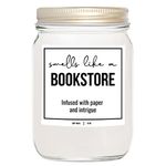 YouNique Designs Bookstore Candle - Soy Candles for Home Scented Book Lovers Gifts, Funny Book Candles Gifts for Women, 8 oz, Gifts for Book Lovers Scented Candles