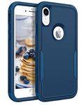 BENTOBEN for iPhone XR Case, for iPhone XR Heavy Duty 3 in 1 Hybrid Hard PC Soft TPU Bumper Rugged Full Body Shockproof Drop Protective Girls Women Men Phone Case for iPhone XR, Navy Blue