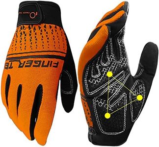 Gym Gloves Full Finger for Men Women, Full Hand Workout Exercise Weight Lifting Gloves Male Female, Non Slip Fitness Gloves Extra Grip for Cycling Climbing Hiking (Orange, M)
