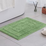 GRANNY SAYS Sage Green Bathroom Rugs Non Slip, 16" x 24" Small Bathroom Rugs Washable, Bath Rugs for Bathroom, Bath Mats for Bathroom Floor, Microfiber Bath Mat for Tub, Absorbent Shower Rugs