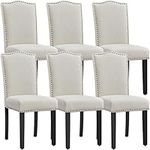 Yaheetech Dining Chairs Set of 6 Modern Upholstered Dining Chairs Kitchen Chairs with High Back and Padded Seat for Home, Kitchen, Living Room