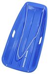 Slippery Racer Downhill Sprinter Flexible Kids Toddler Plastic Cold-Resistant Toboggan Snow Sled with Pull Rope and Handles, Blue