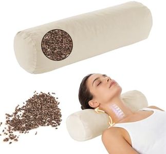 LOFE Buckwheat Pillow - Adjustable Bolster Pillow(17x6) to Provide Firm Support, Neck Roll Pillow for Side and Back Sleepers, Cylinder Pillows with Organic Pillowcase(Tartary Buckwheat Hulls)