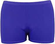 GUBA® Women's Neon Microfiber Hot Pants - Ladies Shorts Dance Gym Party Yoga Knickers Stretch Stylish Short Pant (Royal Blue, Small-Medium)