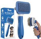 Candure Cat and Dog Brush for Grooming, Self Cleaning Slicker Brush, Deshedding Tool for Dogs and Cats, Cat Brush for Short Haired Cats, Pet Grooming Comb Removes Knots and Tangled Hair (Sky Blue)