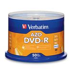 Verbatim 95101 AZO DVD-R 4.7GB Ultra Premium Recordable Blank Digital Versatile Disc 16x Speed (Pack of 50 Spindle)