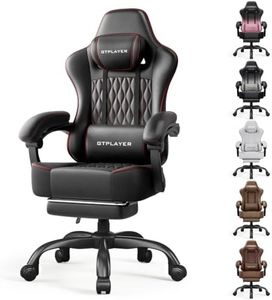 GTPLAYER Gaming Chair, 𝐁𝐢𝐠 𝐚𝐧𝐝 𝐓𝐚𝐥𝐥 Gaming Chair for Adults, 𝐖𝐢𝐝𝐞 𝐒𝐞𝐚𝐭 Computer Game Chairs with 𝐓𝐡𝐢𝐜𝐤 𝐏𝐨𝐜𝐤𝐞𝐭 𝐒𝐩𝐫𝐢𝐧𝐠 𝐂𝐮𝐬𝐡𝐢𝐨𝐧 & Footrest, Black/Red Stitch