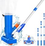 Hot Tub Vacuum with Telescopic Rod, 100cm Pool Cleaner Kit Brush and Mesh Leaf Bag, Pond Jet Vacuum for Cleaning Suction Swimming Pool Bottom for Outdoor Garden Spa Fountain Above Ground