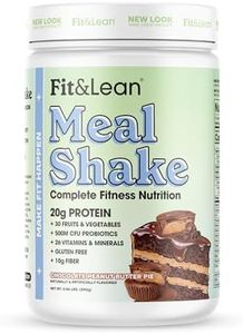 Fit & Lean Meal Shake Fat Burning Meal Replacement with Protein, Fiber, Probiotics and Organic Fruits & Vegetables and Green Tea for Weight Loss, Chocolate Peanut Butter Pie, 1lb, 10 Servings