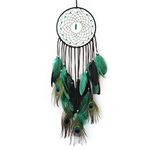 Donko Dream Catchers Handmade Large Dream Catcher with Glow Beads Peacock Feather Dream Catcher for Adult Bedroom Wall Decor Hanging Ornaments Crafts