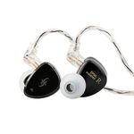 Linsoul SIMGOT EM6L 1DD + 4BA Hybrid Driver In-ear Monitor, Gaming Earbud, HiFi IEM Earphone with 3D-printed Resin Housing, Detachable OFC Silver-plated Cable (Black, SIMGOT EM6L)