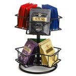 Peohud Tea Bag Organizer, Tea Bag Spinning Carousel with 6 Compartments, 360-Degrees Rotating Storage Organizer for Tea and Coffee, Up to 60 Tea Bags Storage