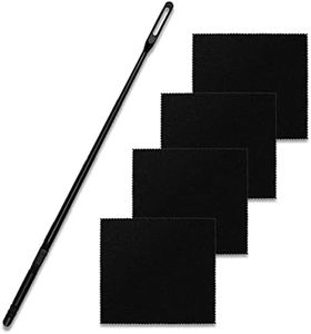 Flute Cleaning Kit Flute Cleaning Rod with 4pcs Flute Cleaning Cloth Flute Cleaning Swabs Flute Polishing Cloth Flute Stick Flute Cleaner Flute Cleaning Tools for Flute maintenance tools, black