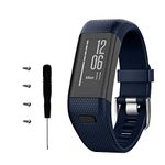 Ontube Silicone Adjustable Strap Bands Compatible with Garmin Vivosmart HR+ Watch (Not for Vivosmart hr)(Dark Blue)