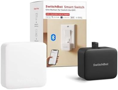 SwitchBot Bot Black & Hub Mini Kit: Automate IR Devices & Physical Switches with Alexa/Google Voice Control, App Scenes & Timers.