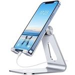 Gritin Phone Stand, Adjustable Phone Holder Stand Dock - Full Aluminum Desktop Holder Stand for iPhone15, 14, 14 Plus, 14 Pro, 13, 13 Pro Max, 12 Mini, 12 Pro Max, 11 Pro, XR X 7 6 Plus, Galaxy