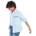 BONKIDS Boy's Regular Fit Shirt (BON9326_Blue PocketLine 2 3 Years)