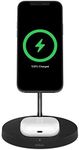 Belkin MagSafe 2-in-1 Wireless Charging Stand - Fast Wireless Charging for Apple iPhone 14, iPhone 13 & iPhone 12 Series & AirPods - MagSafe Charging Station for Multiple Devices - Black