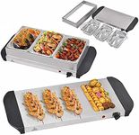 Food Warmer Buffet Electric Server Large Bain Marie Stainless Steel 2.5L x3 Tray