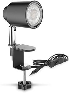B.K.Licht - Lampe à pince LED - Lampe de table avec ampoule 5W GU10 - Lampe de lecture - noir 14,6 cm