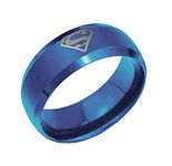 Ring Comic Super Hero Man Color Gold Black Silver Blue Unisex Men Boy Dad Man Women Kid Father Fashion Family Elegant Jewelry Stainless Steel Sport Band Wedding 8mm Size 6 - 14 + Color Option Bestdealhere (Silver Style 1, 11)