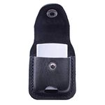 Handmade Fliptop Leather Lighter Pouch Holder Case with Pocket Belt Loop (Black)