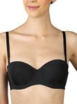 Triumph International Women's Synthetic Lightly Padded Wired Balconette, Seamless Bra (121-347 04 MB 34/75_Black_34B)