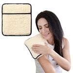 Hottles Microwave Hot Water Bottle with Lambswool-Feel Fleece Cover - Classic Hottles Thermal Bag for Pain Relief, Neck and Shoulders, Feet Warmer, Menstrual Cramps - Cream