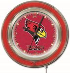 NCAA Illinois State Redbirds Double Neon Ring 15-Inch Diameter Logo Clock