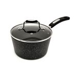 Starfrit The Rock 1.9L (2Qt) Non-Stick Saucepan - Durable Forged Aluminum - Oven Safe - PFOA Free - Easy to Clean - Black