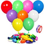 ASIYUHY Rainbow Party Balloons 100 Pack 12 inch Multicoloured Balloons With 2 rolls of balloon ribbon Assorted Color Thicken Latex Colorful Balloons for Birthday Party Wedding Baby Shower Decorations