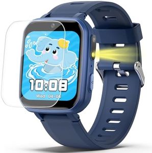 Kids Smart Watch Gift with 26 Puzzle Games, Dual Camera and Video, Music Player, Pedometer, Recorder, Flashlight, Alarm Clock, HD Touch Screen, Toy Smart Watch for Boys and Girls Age 4-12 (Blue)