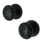 EAI Matt Black Round Victorian Mortice Door Knobs - 55mm