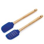 Chokshi Empressa - Wooden Handle Flat Silicone Spatula (1 pc.) – cookware Heat Resistant - Strong and Comfortable Handle.