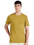 Amazon Brand - Symbol Men's Cotton T Shirt | Round Neck | Half Sleeve | Plain - Regular Fit (Available in Plus Size) (Ecru Olive_M)